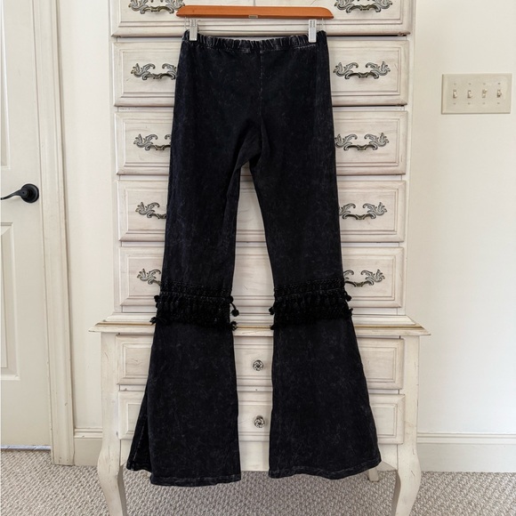 Vici Black Mineral Wash Flare Leg Pants - Picture 4 of 5